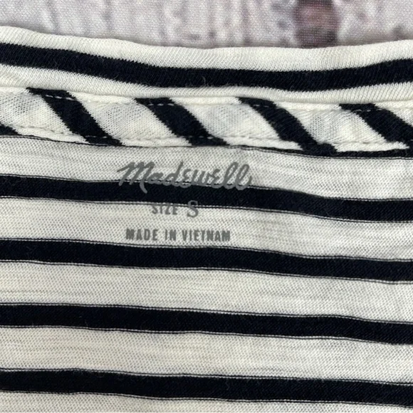 MADEWELL black & white striped cotton tank top, size S - Picture 3 of 12